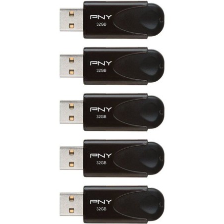 Pack de 5 Clés USB 2.0 - PNY - Attaché 4 - 32 Go