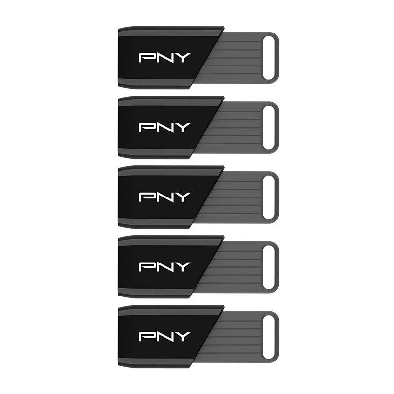 Pack de 5 Clés USB 3.2 - PNY - Attaché X - 32 Go - Jusqu'a 130 Mo/s