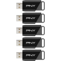 Pack de 5 Clés USB 3.2 - PNY - Attaché X - 64 Go - Jusqu'a 130 Mo/s