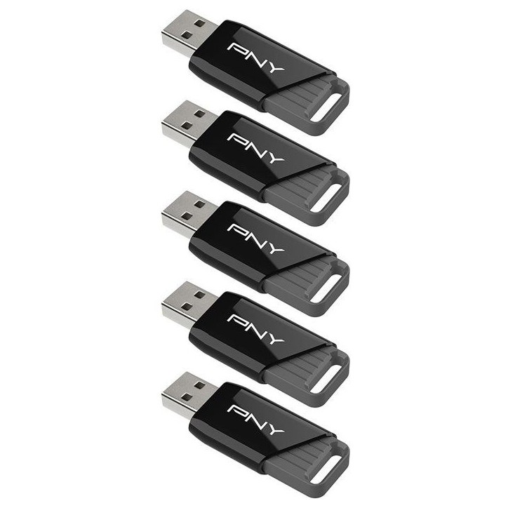 Pack de 5 Clés USB 3.2 - PNY - Attaché X - 64 Go - Jusqu'a 130 Mo/s Pack de 5 Clés USB 3.2 - PNY - Attaché X - 64 Go - Jusqu'a 130 Mo/s