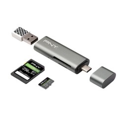Lecteur de carte flash - PNY - R-TC-UA-3N1E01-RB - USB 3.1 et USB-C -