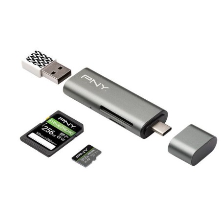 Lecteur de carte flash - PNY - R-TC-UA-3N1E01-RB - USB 3.1 et USB-C -