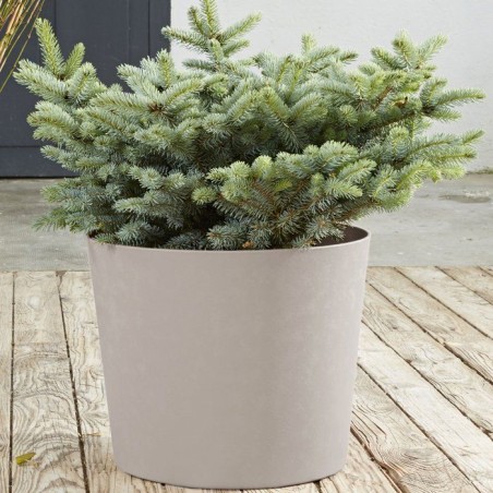 Pot de fleurs Conique Ø 40 cm - EDA - Element - 30 L - Intérieur / Extérieur - Ø 39,1 x H. 32 cm - Calcaire