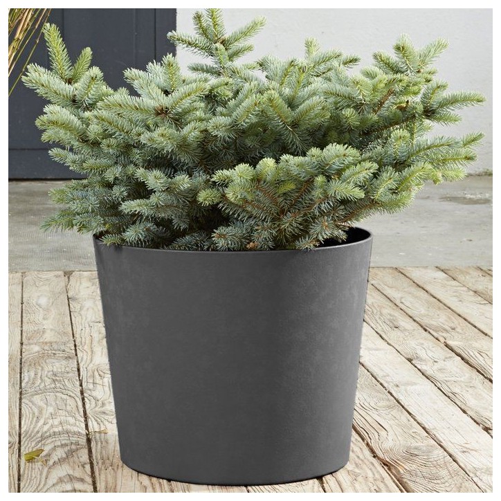 Pot de fleurs Conique Ø 40 cm - EDA - Element - 30 L - Intérieur / Extérieur - Ø 39,1 x H. 32 cm - Gris Anthracite Pot de fleurs Conique Ø 40 cm - EDA - Element - 30 L - Intérieur / Extérieur - Ø 39,1 x H. 32 cm - Gris Anthracite