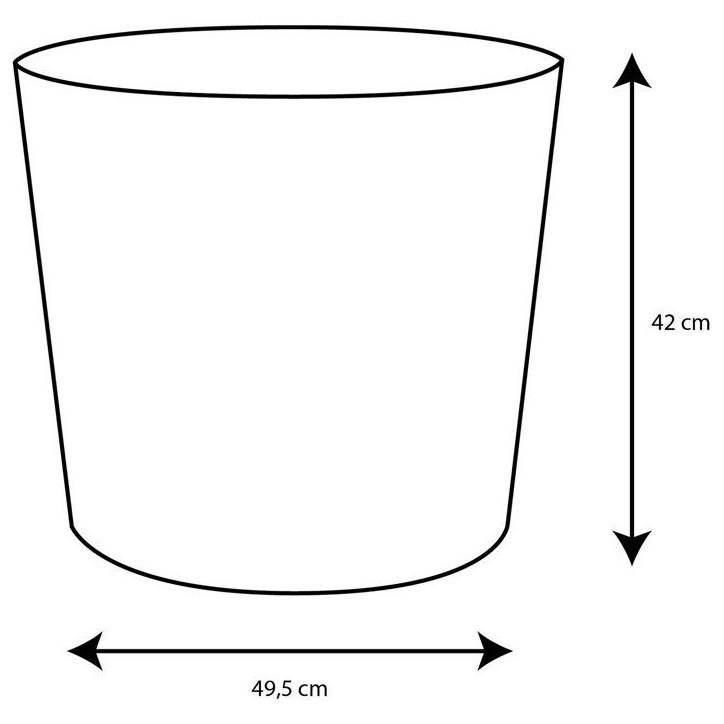 Pot de fleurs Conique Ø 50 cm - EDA - Element - 62,2 L - Intérieur / Extérieur - Ø 49,5 x H. 42 cm - Gris Anthracite
