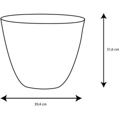 Pot de fleurs Rond Ø 40 cm - EDA - Element - 26,2 L - Intérieur / Ex