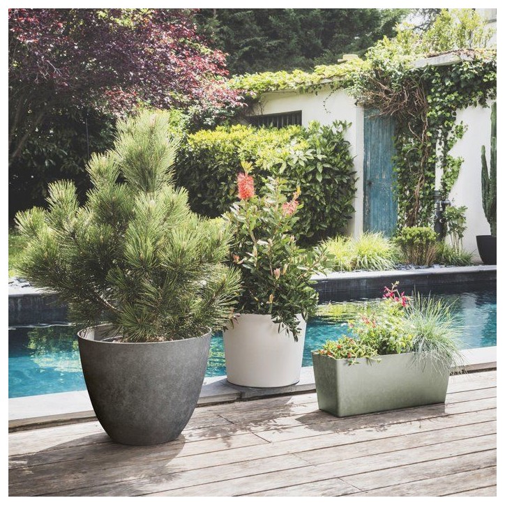 Pot de fleurs Rond Ø 50 cm - EDA - Element - 47,8 L - Intérieur / Extérieur - Ø 48,8 x H. 38,4 cm - Gris Anthracite Pot de fleurs Rond Ø 50 cm - EDA - Element - 47,8 L - Intérieur / Extérieur - Ø 48,8 x H. 38,4 cm - Gris Anthracite