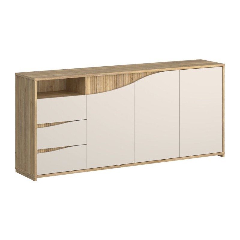 Buffet - PoeM - Sable / Chene - 3 portes - 3 tiroirs - 203,9 x 42 x 91