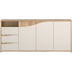 Buffet - PoeM - Sable / Chene - 3 portes - 3 tiroirs - 203,9 x 42 x 91
