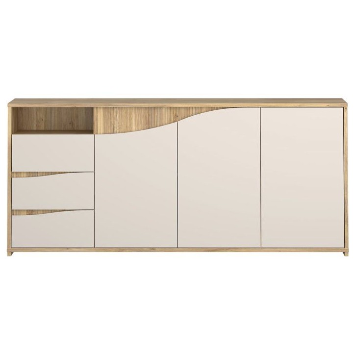 Buffet - PoeM - Sable / Chene - 3 portes - 3 tiroirs - 203,9 x 42 x 91 cm Buffet - PoeM - Sable / Chene - 3 portes - 3 tiroirs - 203,9 x 42 x 91 cm