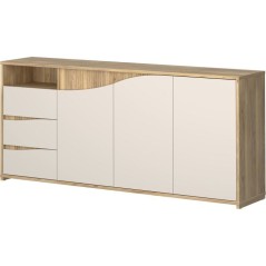 Buffet - PoeM - Sable / Chene - 3 portes - 3 tiroirs - 203,9 x 42 x 91
