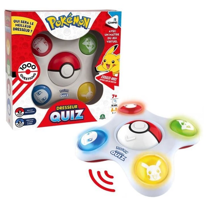 Pokémon Dresseur Trivia - Jeu de société - GIOCHI PREZIOSI - Teste tes connaissances Pokémon - Jusqu'a 4 joueurs - Des 7 ans Pokémon Dresseur Trivia - Jeu de société - GIOCHI PREZIOSI - Teste tes connaissances Pokémon - Jusqu'a 4 joueurs - Des 7 ans