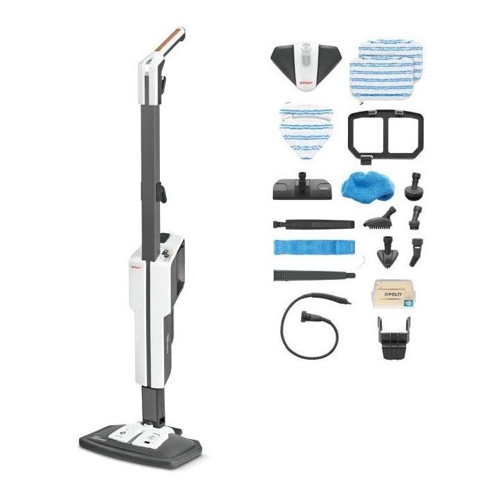 POLTI VAPORETTO SV660 STYLE - Balai vapeur 2-en-1 - Tout sol - 1500 W - 0,5 L - Câble 6 m - Gris / Blanc POLTI VAPORETTO SV660 STYLE - Balai vapeur 2-en-1 - Tout sol - 1500 W - 0,5 L - Câble 6 m - Gris / Blanc