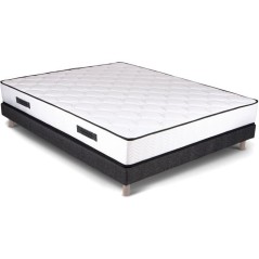 URBAN Collections PARIS Ensemble sommier et matelas 140 x 190cm - 798 Ressorts ensachés et mémoire de forme - 24 cm - Ferme
