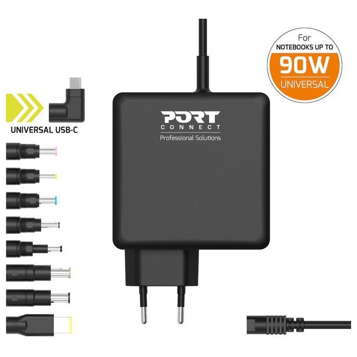 Alimentation PC - PORT Designs - Universelle - Embouts + USB-C - 90 W Alimentation PC - PORT Designs - Universelle - Embouts + USB-C - 90 W