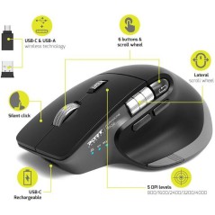 Souris sans fil - PORT Designs - 910203 ULTIMATE - Bluetooth & 2.4 GHz