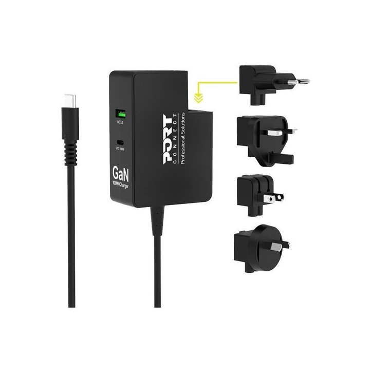 PORT Connect adaptateur secteur - USB, 24 pin USB-C - 100 Watt PORT Connect adaptateur secteur - USB, 24 pin USB-C - 100 Watt