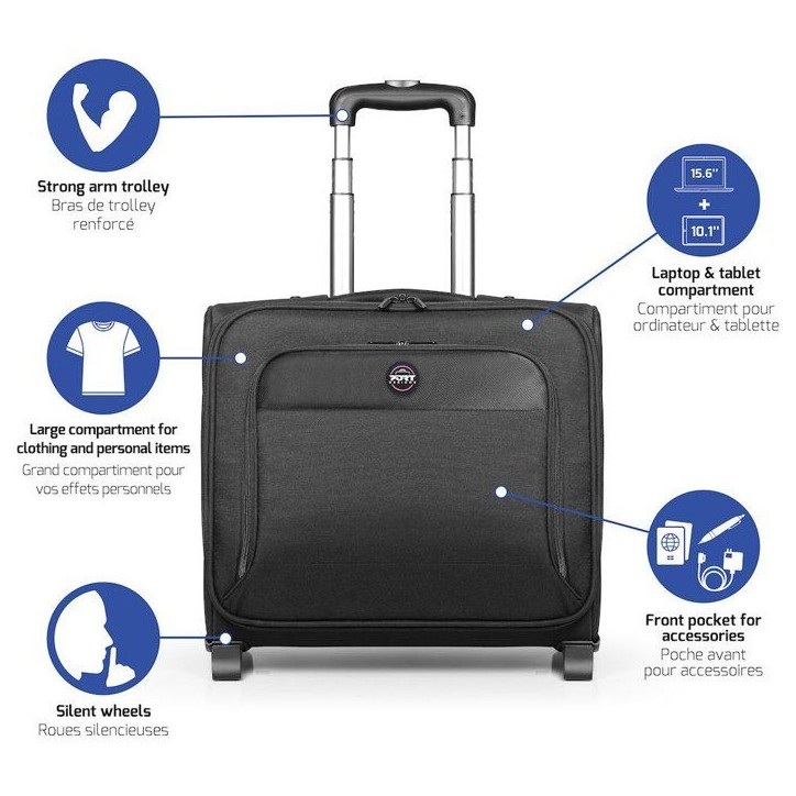 Trolley - PORT Designs - HANOI II - 15.6 pouces - 20 L - Noir Trolley - PORT Designs - HANOI II - 15.6 pouces - 20 L - Noir