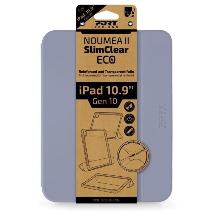 Folio iPad Gen 10 - 10.9 - PORT DESIGNS - 201355 NOUMEA 2 Slimclear - Lilas Folio iPad Gen 10 - 10.9 - PORT DESIGNS - 201355 NOUMEA 2 Slimclear - Lilas