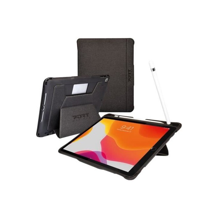 Étui a rabat - PORT MANCHESTER II - Noir - Polyuréthane - Compatible iPad Air et Pro Étui a rabat - PORT MANCHESTER II - Noir - Polyuréthane - Compatible iPad Air et Pro