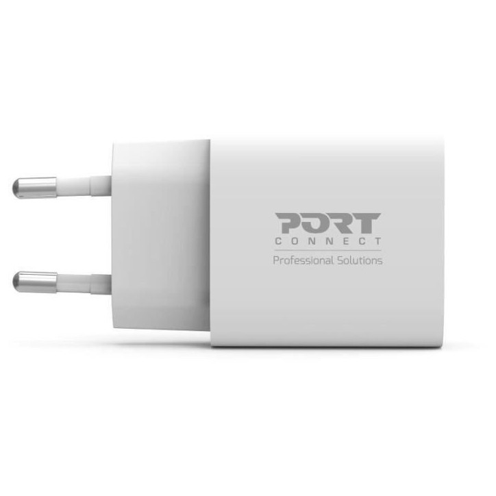 Chargeur secteur de poche USB-C - PORT DESIGNS - 900031EU - 20 W Power Delivery - Blanc Chargeur secteur de poche USB-C - PORT DESIGNS - 900031EU - 20 W Power Delivery - Blanc