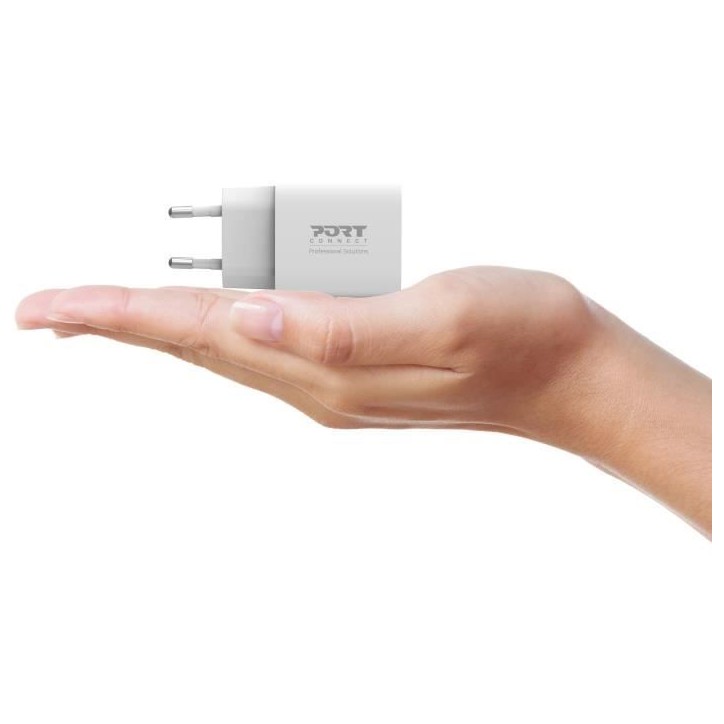 Chargeur secteur de poche USB-C - PORT DESIGNS - 900031EU - 20 W Power Delivery - Blanc Chargeur secteur de poche USB-C - PORT DESIGNS - 900031EU - 20 W Power Delivery - Blanc