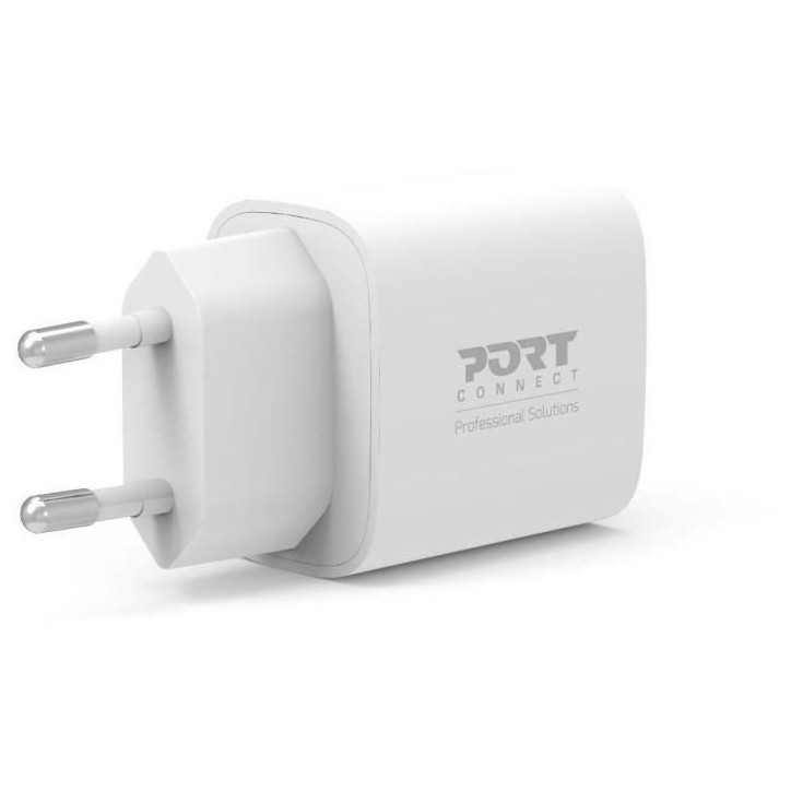 Chargeur secteur de poche USB-C - PORT DESIGNS - 900031EU - 20 W Power Delivery - Blanc Chargeur secteur de poche USB-C - PORT DESIGNS - 900031EU - 20 W Power Delivery - Blanc