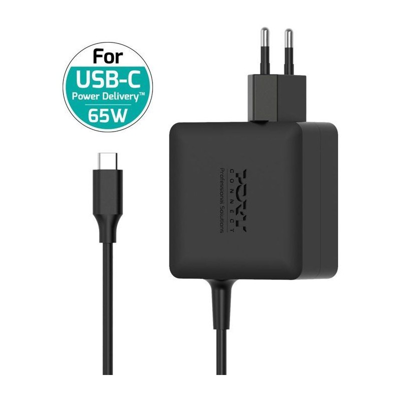 Alimentation secteur PC portable - PORT DESIGNS - GaN2 - 65W - 1,5 m -