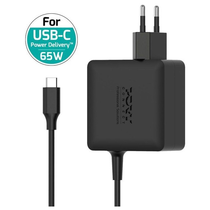 Alimentation secteur PC portable - PORT DESIGNS - GaN2 - 65W - 1,5 m - USB-C - Noir Alimentation secteur PC portable - PORT DESIGNS - GaN2 - 65W - 1,5 m - USB-C - Noir