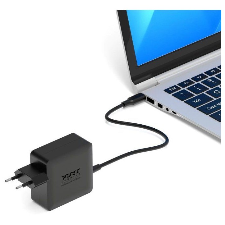 Alimentation secteur PC portable - PORT DESIGNS - GaN2 - 65W - 1,5 m - USB-C - Noir Alimentation secteur PC portable - PORT DESIGNS - GaN2 - 65W - 1,5 m - USB-C - Noir