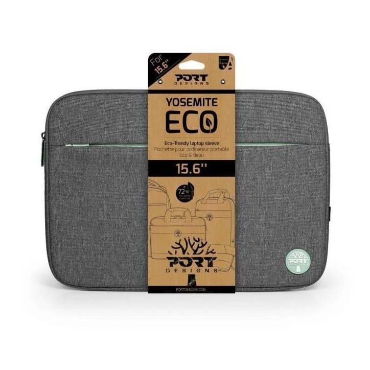 Housse PC - PORT DESIGNS - Pour ordinateur portable ECO YOSEMITE - 15.6 pouces - Gris Housse PC - PORT DESIGNS - Pour ordinateur portable ECO YOSEMITE - 15.6 pouces - Gris