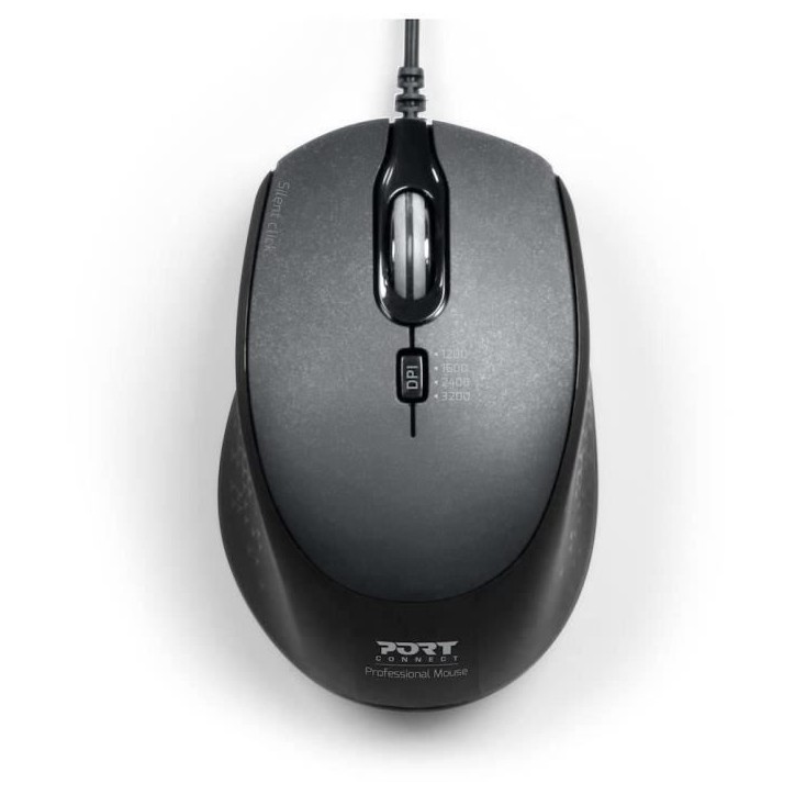 PORTDESIGNS Souris filaire silencieuse - Noir PORTDESIGNS Souris filaire silencieuse - Noir