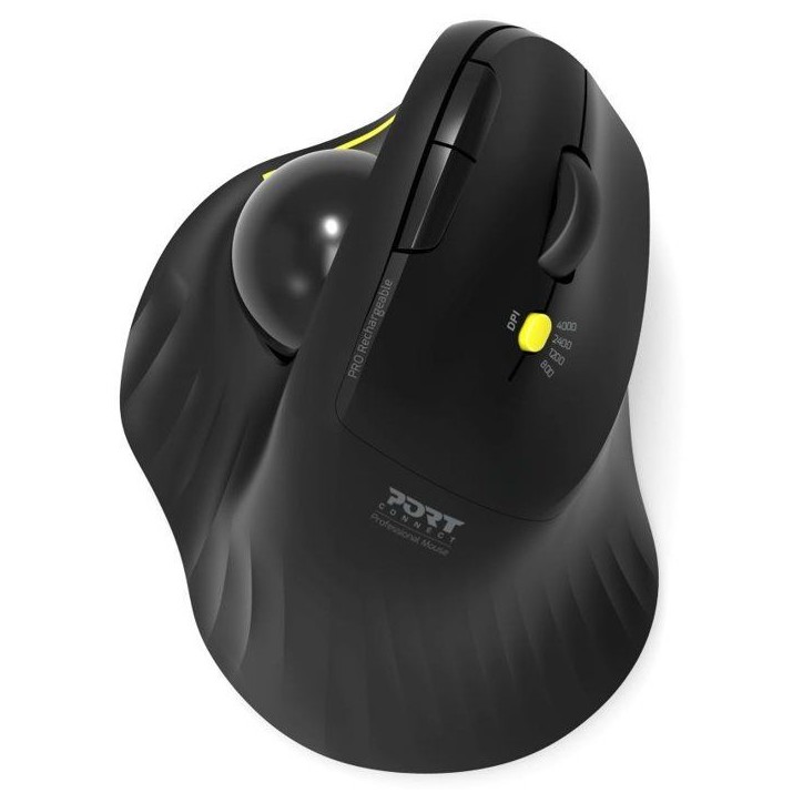 Souris sans fil - PORT Designs - 900719 TRACKBALL ERGO - Bluetooth & 2.4 GHz - Rechargeable - Noir Souris sans fil - PORT Designs - 900719 TRACKBALL ERGO - Bluetooth & 2.4 GHz - Rechargeable - Noir