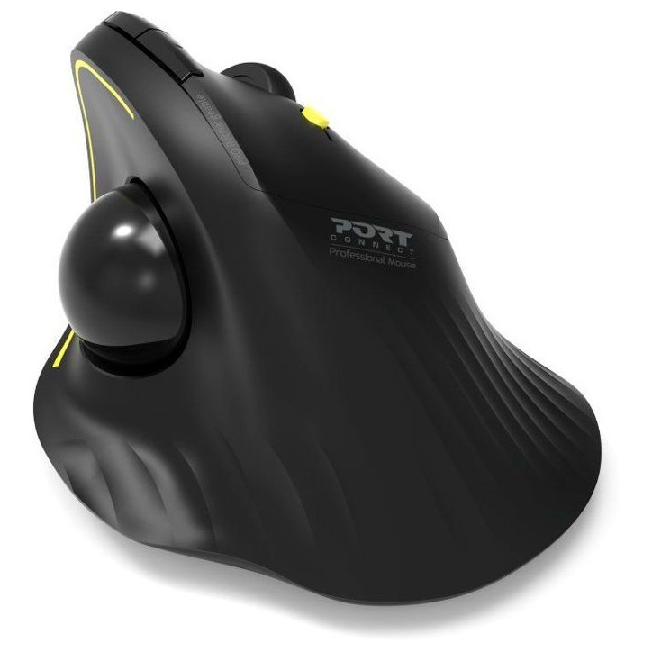 Souris sans fil - PORT Designs - 900719 TRACKBALL ERGO - Bluetooth & 2.4 GHz - Rechargeable - Noir Souris sans fil - PORT Designs - 900719 TRACKBALL ERGO - Bluetooth & 2.4 GHz - Rechargeable - Noir