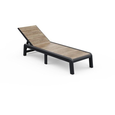 Bain de soleil - Keter - Porto - Résine - Gris graphite a lattes imit