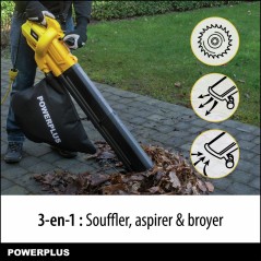 Souffleur de feuilles électrique - POWER PLUS - POWEG4030 - 3300 W -