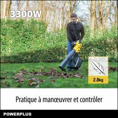 Souffleur de feuilles électrique - POWER PLUS - POWEG4030 - 3300 W -