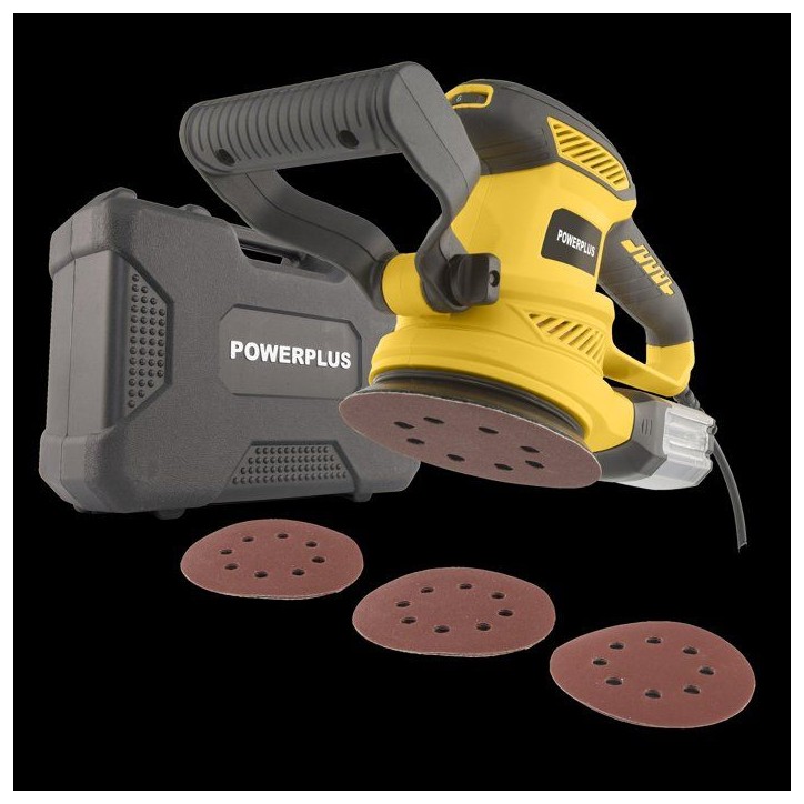 Ponceuse excentrique - POWERPLUS - 450W - Ø 125 mm - Bac de récupération de poussiere - Systeme auto-agrippant