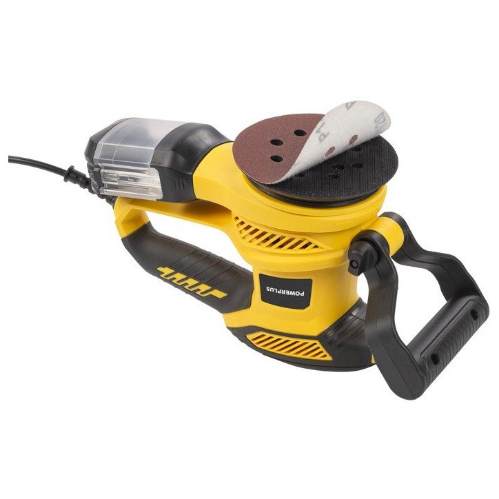Ponceuse excentrique - POWERPLUS - 450W - Ø 125 mm - Bac de récupération de poussiere - Systeme auto-agrippant