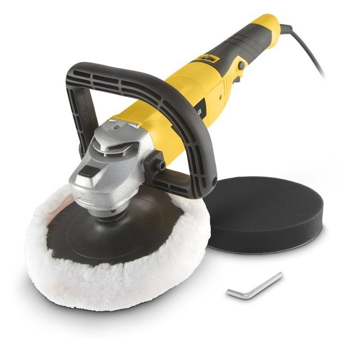Polisseuse d'angle - POWERPLUS - 1200 W - Ø 180 mm - Inclus 3 types de pads différents - Poignée robuste en forme de U Polisseuse d'angle - POWERPLUS - 1200 W - Ø 180 mm - Inclus 3 types de pads différents - Poignée robuste en forme de U