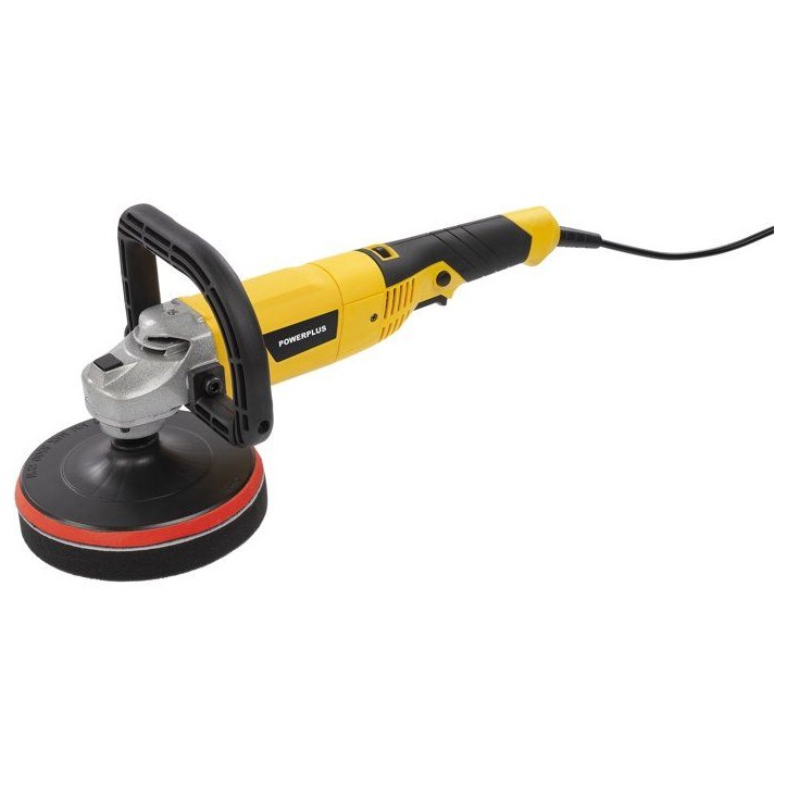 Polisseuse d'angle - POWERPLUS - 1200 W - Ø 180 mm - Inclus 3 types de pads différents - Poignée robuste en forme de U Polisseuse d'angle - POWERPLUS - 1200 W - Ø 180 mm - Inclus 3 types de pads différents - Poignée robuste en forme de U