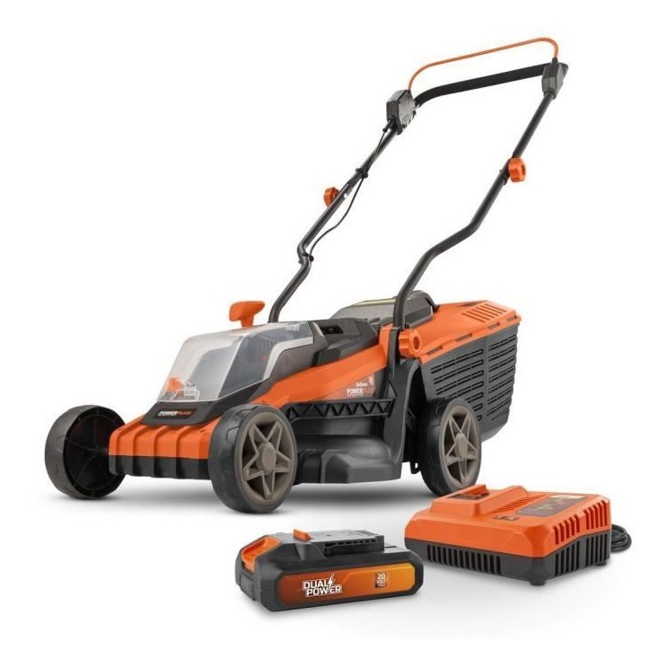 Tondeuse a batterie 20V 34 cm de coupe DUAL POWER POWDPGLWS1 - Batterie 4Ah et chargeur inclus - Moteur brushless Tondeuse a batterie 20V 34 cm de coupe DUAL POWER POWDPGLWS1 - Batterie 4Ah et chargeur inclus - Moteur brushless