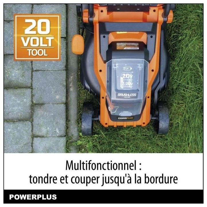 Tondeuse a batterie 20V 34 cm de coupe DUAL POWER POWDPGLWS1 - Batterie 4Ah et chargeur inclus - Moteur brushless Tondeuse a batterie 20V 34 cm de coupe DUAL POWER POWDPGLWS1 - Batterie 4Ah et chargeur inclus - Moteur brushless