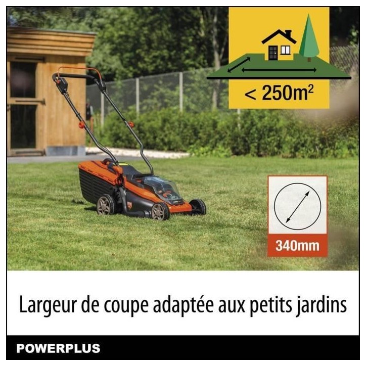 Tondeuse a batterie 20V 34 cm de coupe DUAL POWER POWDPGLWS1 - Batterie 4Ah et chargeur inclus - Moteur brushless Tondeuse a batterie 20V 34 cm de coupe DUAL POWER POWDPGLWS1 - Batterie 4Ah et chargeur inclus - Moteur brushless