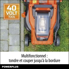 Tondeuse a Gazon sur Batterie 40V Dual Power POWDPGLWS2 - 420mm Ø, Sac de Collecte 50L