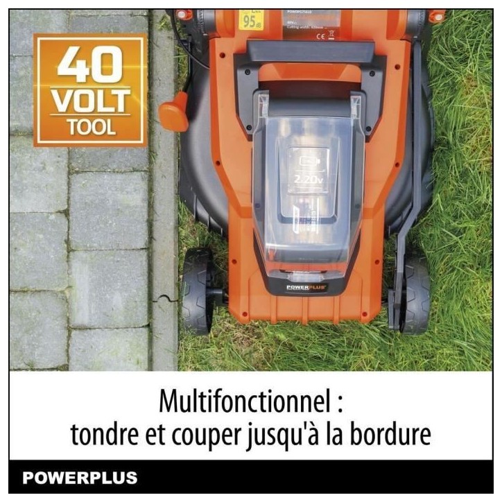 Tondeuse a Gazon sur Batterie 40V Dual Power POWDPGLWS2 - 420mm Ø, Sac de Collecte 50L Tondeuse a Gazon sur Batterie 40V Dual Power POWDPGLWS2 - 420mm Ø, Sac de Collecte 50L