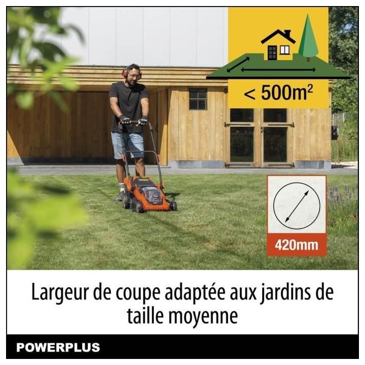 Tondeuse a Gazon sur Batterie 40V Dual Power POWDPGLWS2 - 420mm Ø, Sac de Collecte 50L Tondeuse a Gazon sur Batterie 40V Dual Power POWDPGLWS2 - 420mm Ø, Sac de Collecte 50L