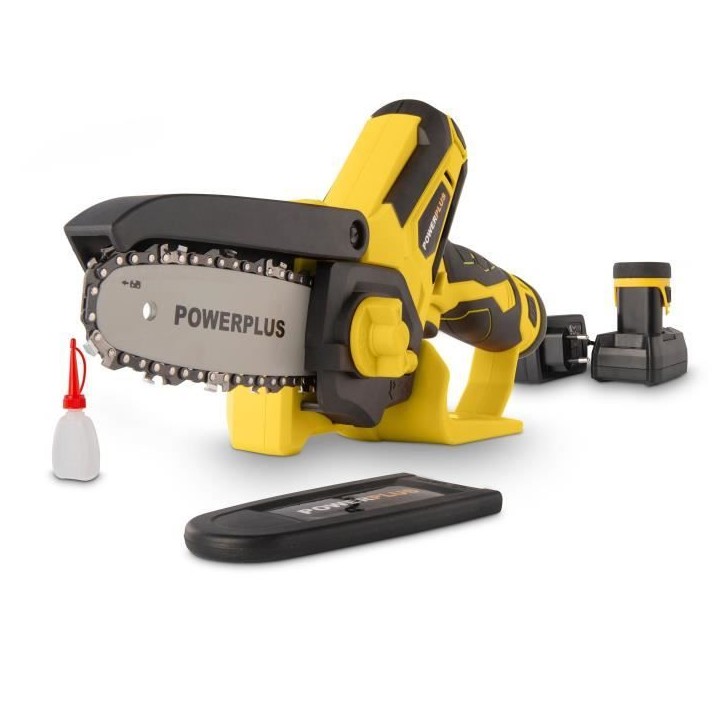 Mini tronçonneuse sans fil POWERPLUS POWXG1045 - 12V - 10cm - 2x batteries 2Ah inclues Mini tronçonneuse sans fil POWERPLUS POWXG1045 - 12V - 10cm - 2x batteries 2Ah inclues
