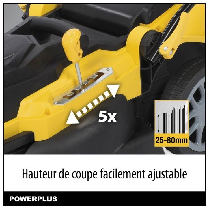 Tondeuse Gazon Électrique POWERPLUS POWXG6281 - 2000W, 420mm Ø, Ramassage, Mulching, Éjection Arriere Tondeuse Gazon Électrique POWERPLUS POWXG6281 - 2000W, 420mm Ø, Ramassage, Mulching, Éjection Arriere