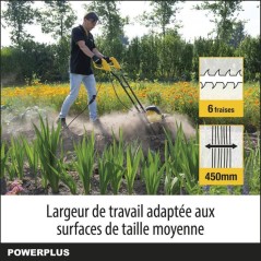 Powerplus Motoculteur Électrique POWXG72010 - 1500 W, 6 Lames, Profon